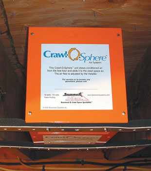 A ventilation fan installed for a crawl space in Wilmington