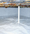 A sealed crawl space in Lancaster with a vapor barrier
