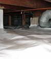 A Lancaster crawl space moisture system with a low ceiling