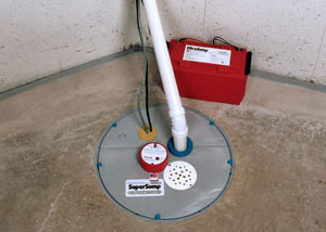 A sump pump system with a battery backup system installed in Bishopville